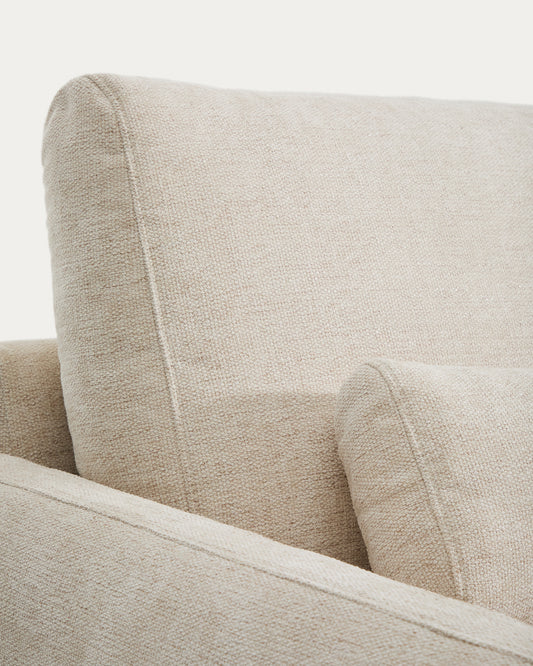 Veliro beige chenille armchair with black steel legs FSC Mix Credit