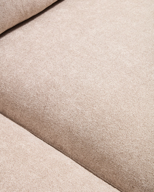 Gala beige 4-seater sofa in micro bouclé with left chaise longue FSC Mix Credit 300cm