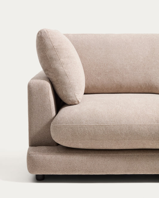 Gala beige 4-seater sofa in micro bouclé with right chaise longue FSC Mix Credit 300cm