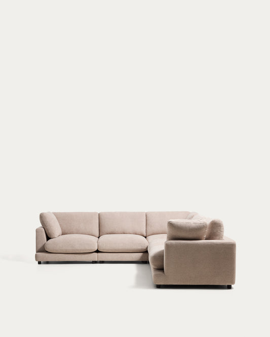 Gala 6-seater corner sofa in beige micro bouclé FSC Mix Credit 300 x 300cm