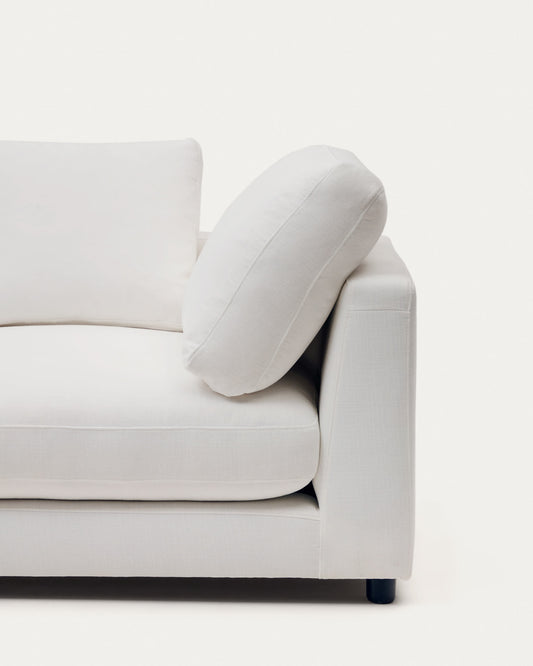 Gala left chaise longue in white, 193 x 105 cm