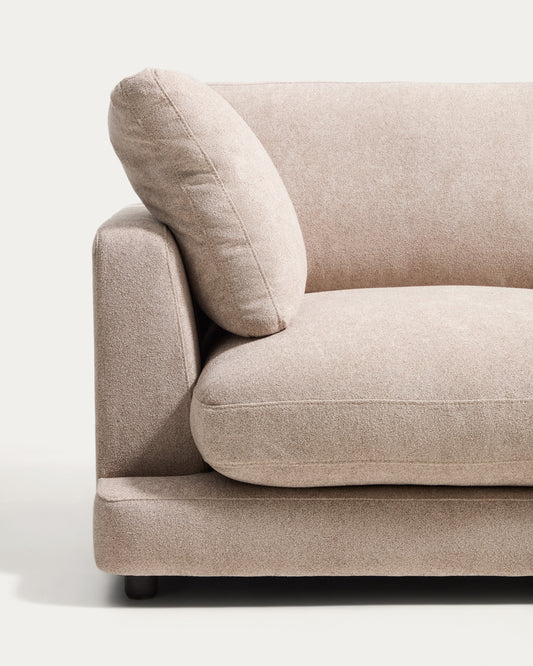 Gala 3-seater sofa in beige micro bouclé FSC Mix Credit 210cm