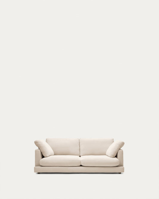 Gala 3 seater sofa in beige, 210 cm