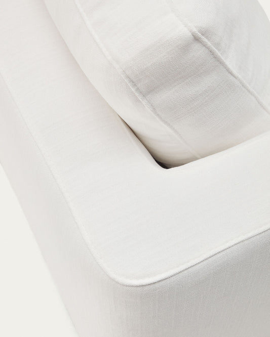 Fabric sample Sunel (Secreto) White 10 x 15 cm