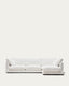 Gala 4-seater sofa with right chaise longue in white chenille FSC Mix Credit 300cm