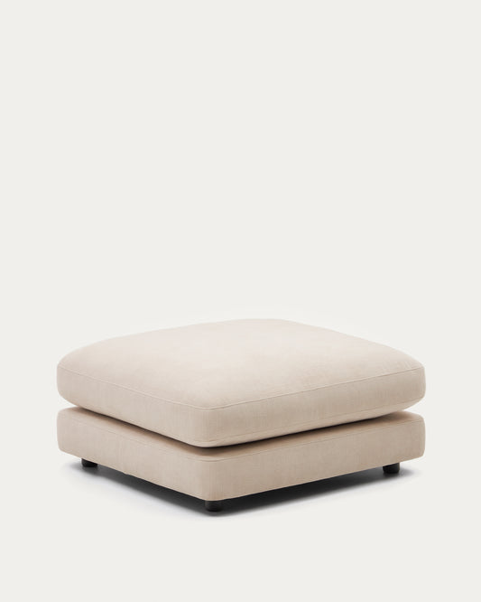 Gala beige chenille footrest FSC Mix Credit 90 x 90cm