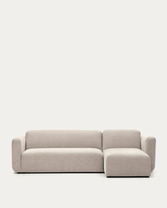 Neom 3 seater modular sofa, right/left chaise longue in beige, 263 cm FSC Mix Credit