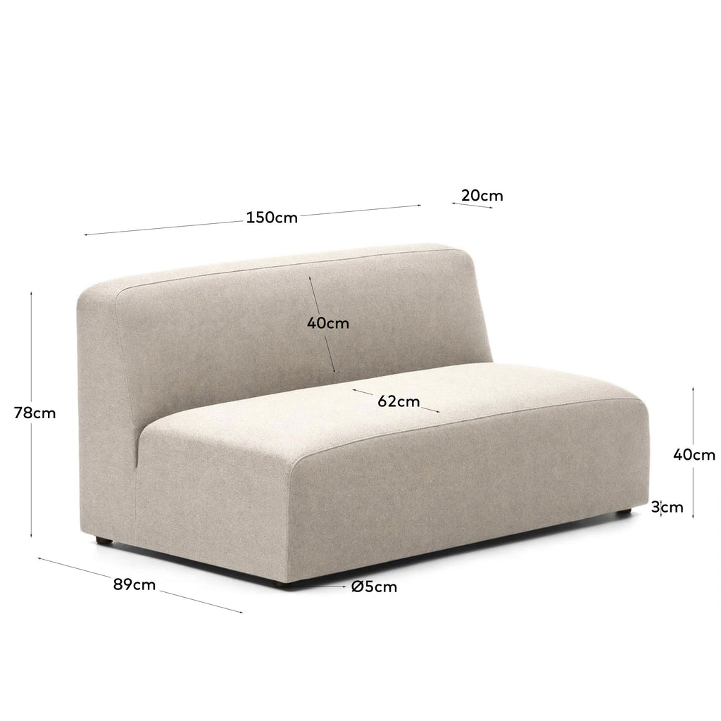 2 seater sofa module in beige, 150 cm FSC Mix Credit