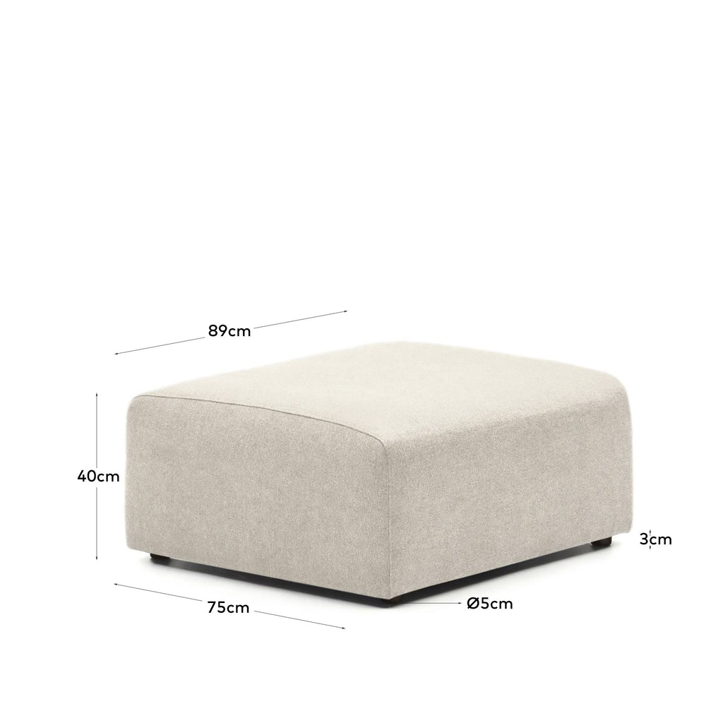Neom end pouffe in beige, 75 x 89 cm FSC Mix Credit