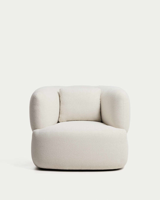 Martina ecru chenille armchair with cushion FSC Mix Credit