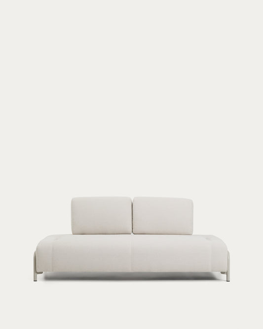 Compo 2-seater module in ecru chenille with beige metal frame 200 cm FSC Mix Credit