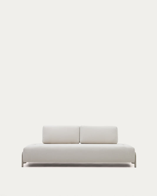 Compo module beige chenille 3-seater with beige metal structure 232 cm FSC Mix Credit