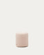 Kaeli footrest with removable cover in pink bouclé Ø 43 cm