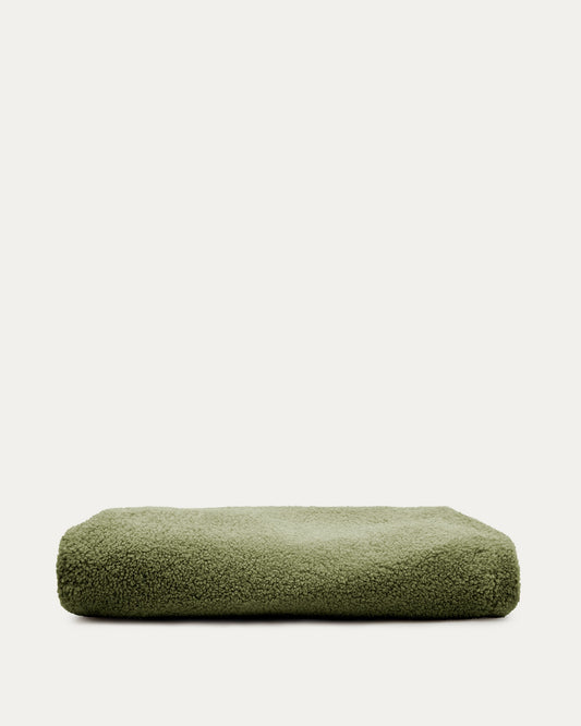 Kaeli footrest cover in green bouclé Ø 43 cm