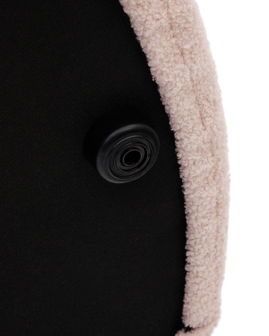 Kaeli footrest cover in pink bouclé Ø 90 cm