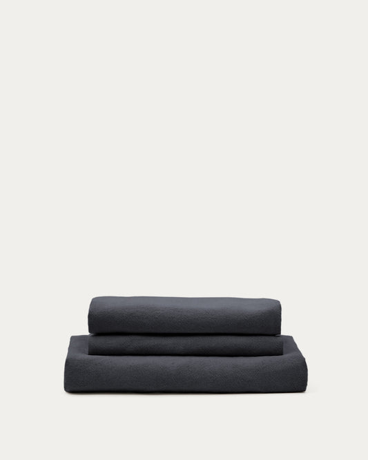 Nora 3-seater sofa cover in anthracite grey linen and cotton