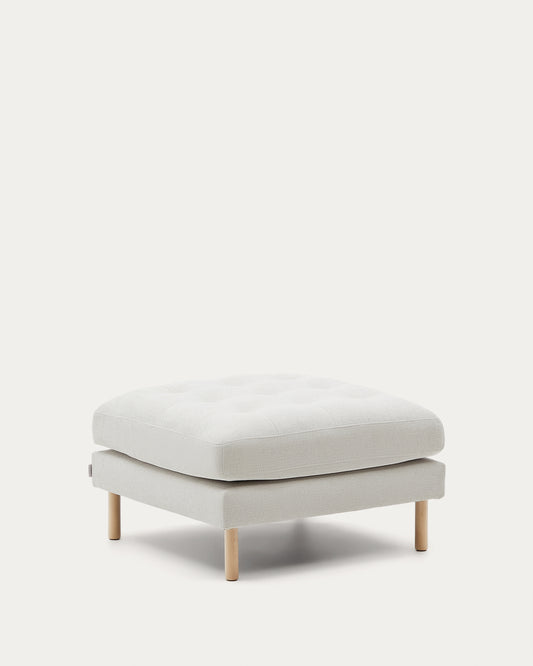 Debra chenille pearl footrest with natural legs 80 x 80 cm FSC Mix Credit