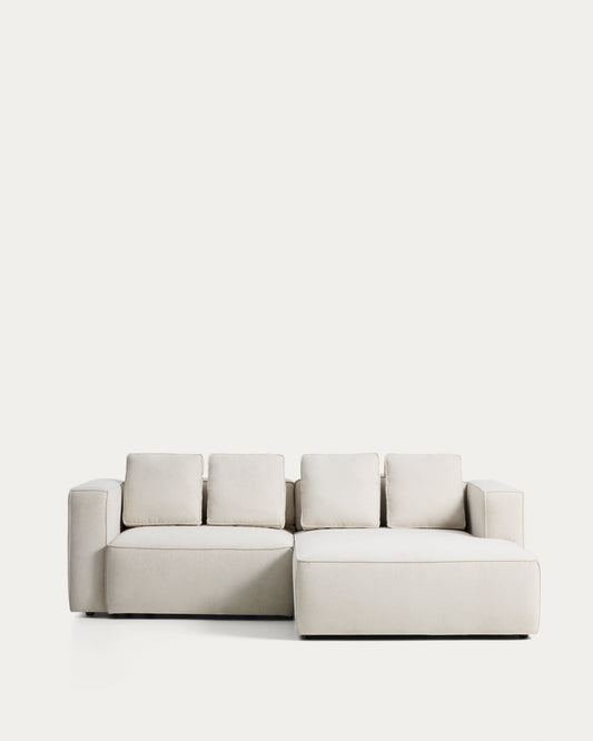 Marela beige chenille 3-seater sofa bed with right chaise longue 236cm FSC Mix Credit