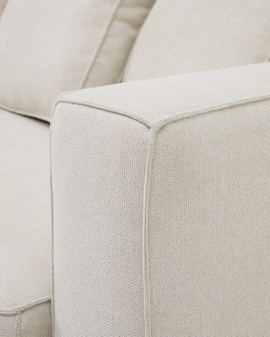 Marela beige chenille 3-seater sofa bed with left chaise longue 276cm FSC Mix Credit