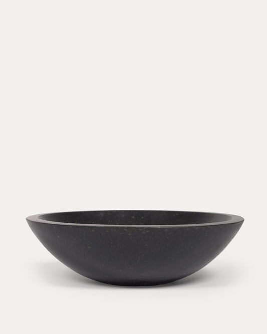 Delina countertop washbasin in black terrazzo Ø 40 cm