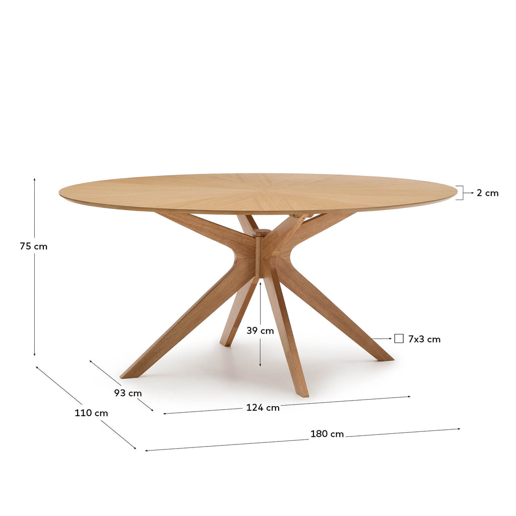 Naanim table in oak veneer, 180 x 110 cm