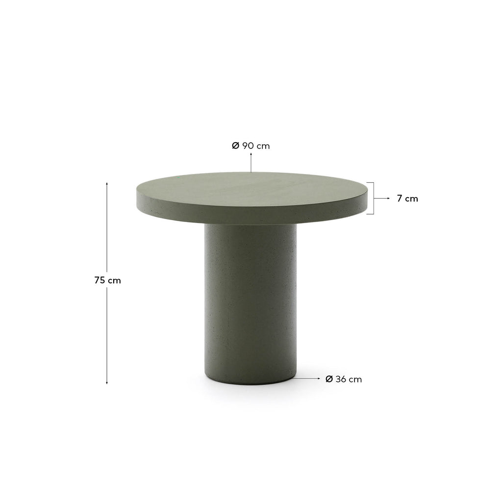 Aiguablava green cement round table Ø90cm
