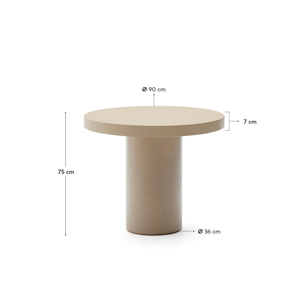 Aiguablava beige cement round table Ø90cm