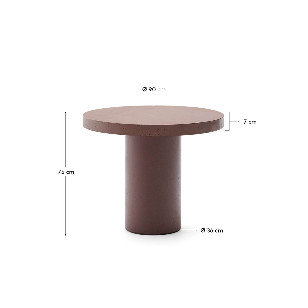 Aiguablava terracotta cement round table Ø90cm