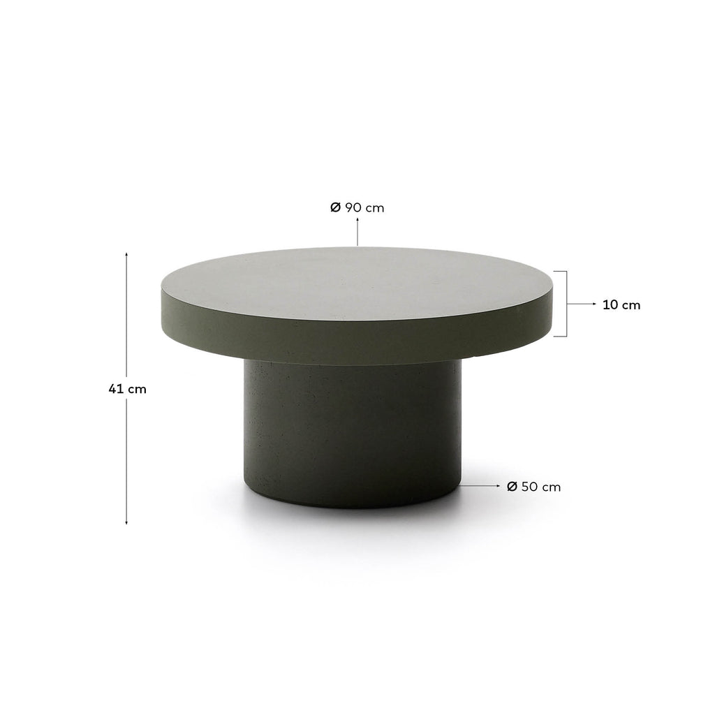 Aiguablava green cement coffee table Ø90cm