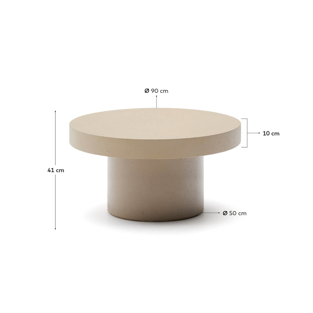 Aiguablava beige cement coffee table Ø90cm