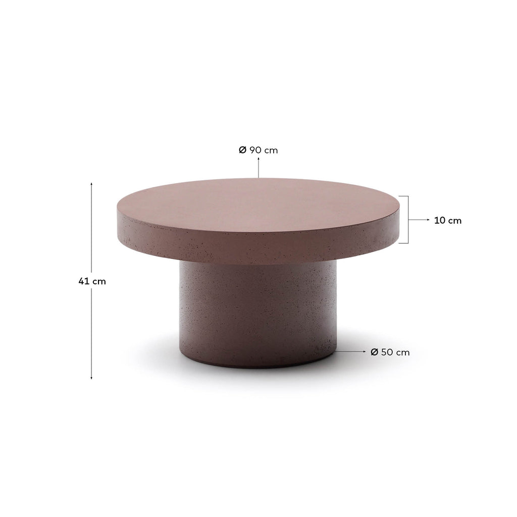 Aiguablava terracotta cement coffee table Ø90cm
