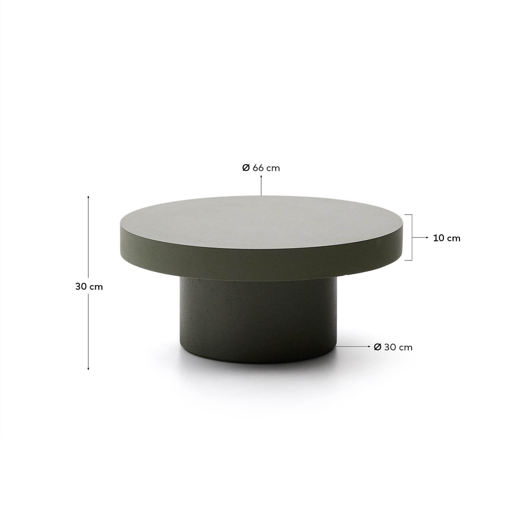 Aiguablava green cement coffee table Ø66cm