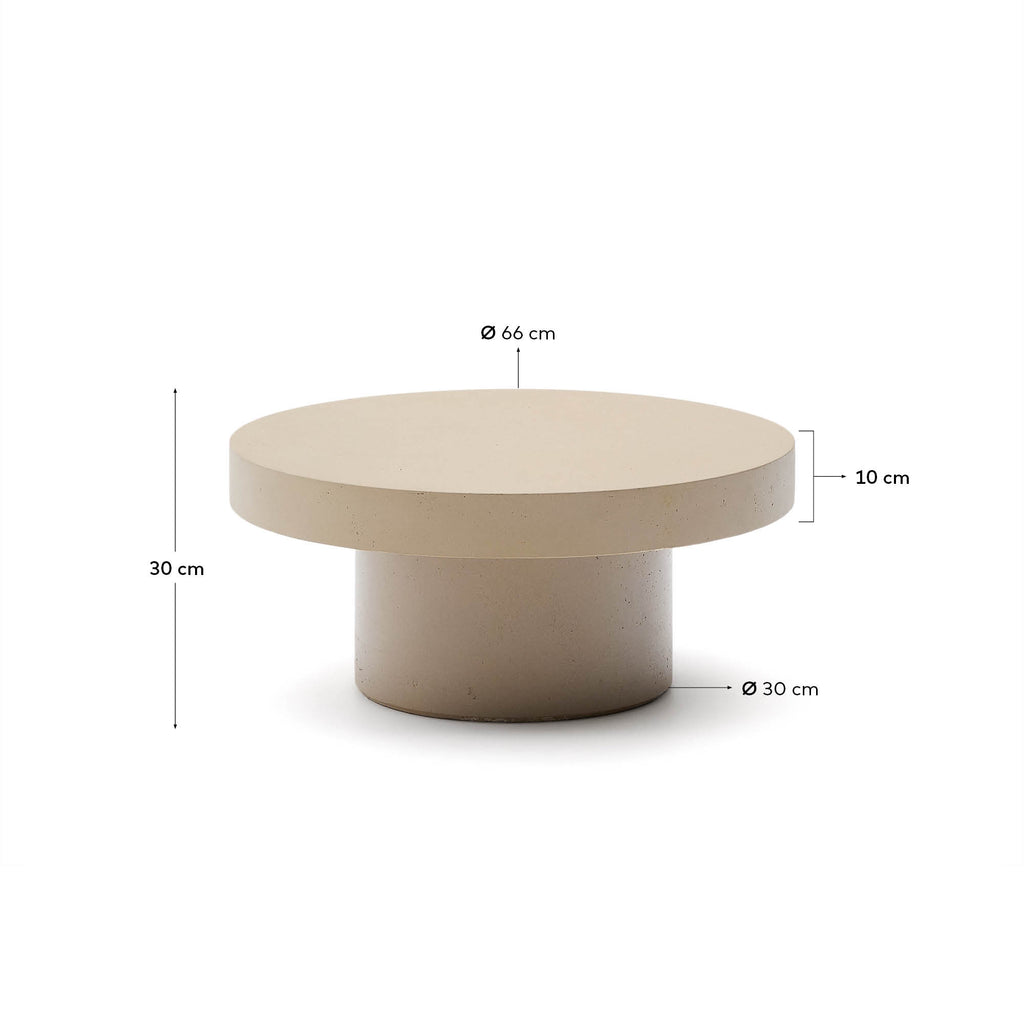 Aiguablava beige cement coffee table Ø66cm