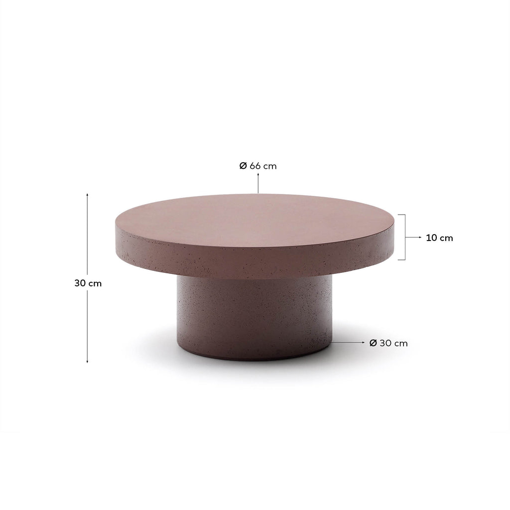 Aiguablava terracotta cement coffee table Ø66cm