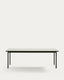 Maurina outdoor table in green galvanised steel with ecru-colored tiles 223 x 101cm