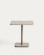 Brai outdoor table in taupe galvanised steel 70 x 70cm