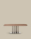 Melvar table made from walnut veneer and legs with brushed stainless steel base 220 x 110cm