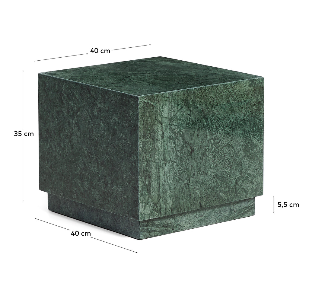 Sorein side table in green marble 40 x 40 cm