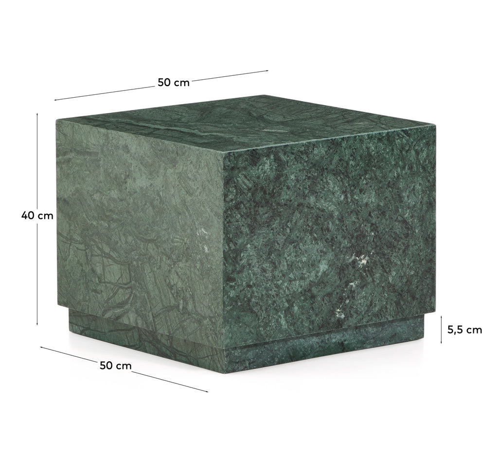 Sorein side table in green marble 50 x 50 cm