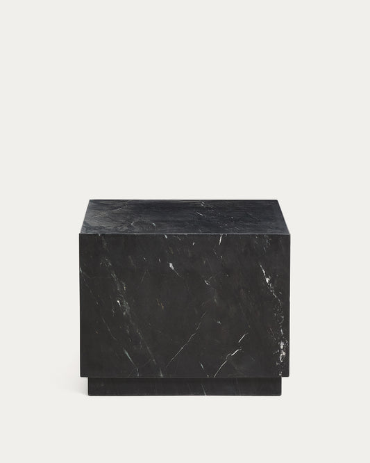 Sorein side table in black marble 50 x 50 cm