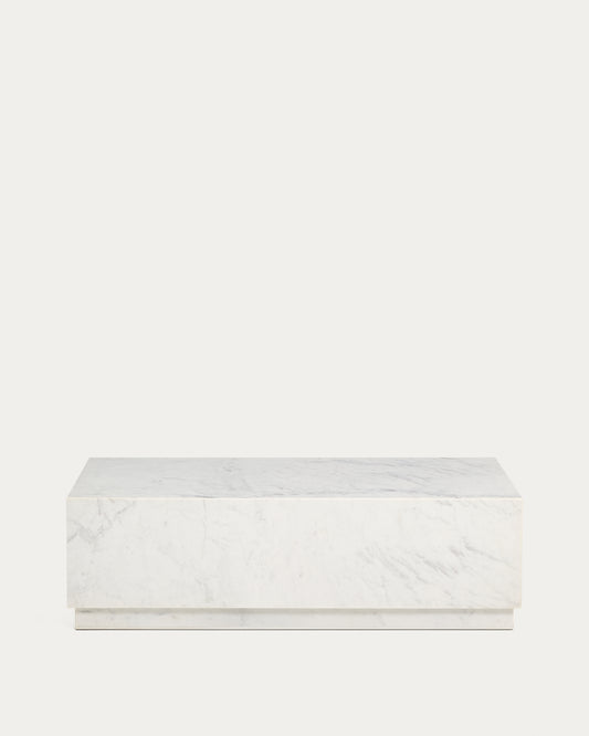 Sorein coffee table in white marble 100 x 50 cm