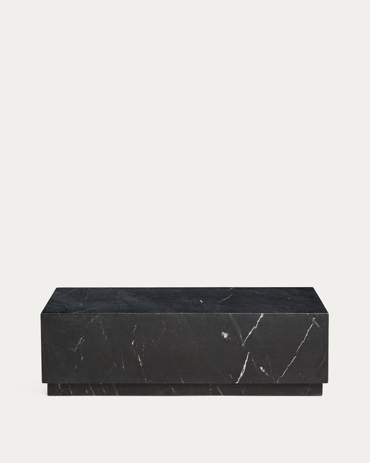 Sorein coffee table in black marble 100 x 50 cm