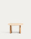 Pirita side table in beige travertine with solid oak wood legs with a natural-coloured finish 71 x 70cm FSC 100%