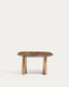 Pirita side table in brown marble with solid oak wood legs with a natural-tone finish 71 x 70cm FSC 100%