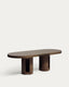 Artis extendable oval table in solid wood and oak veneer with a walnut finish, FSC 100%, 190 (240) x 100 cm