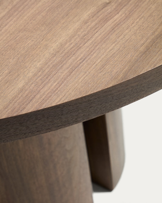 Nealy round table with a walnut veneer in a dark finish, Ø 120 cm