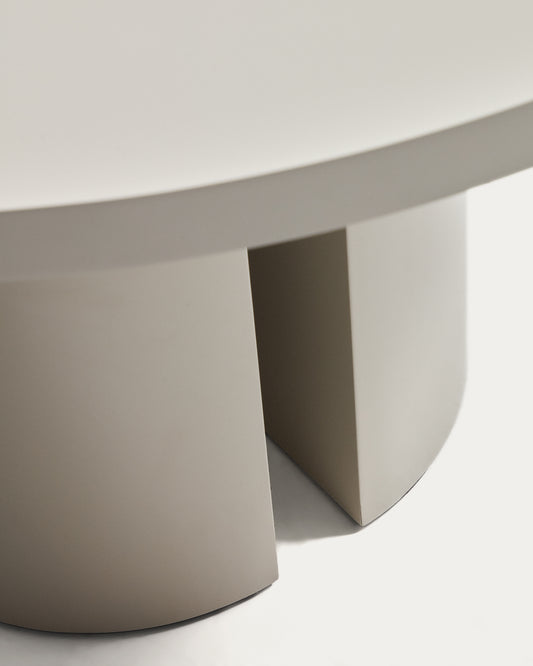 Nealy round table in lacquered MDF in an ecru finish, Ø 120 cm