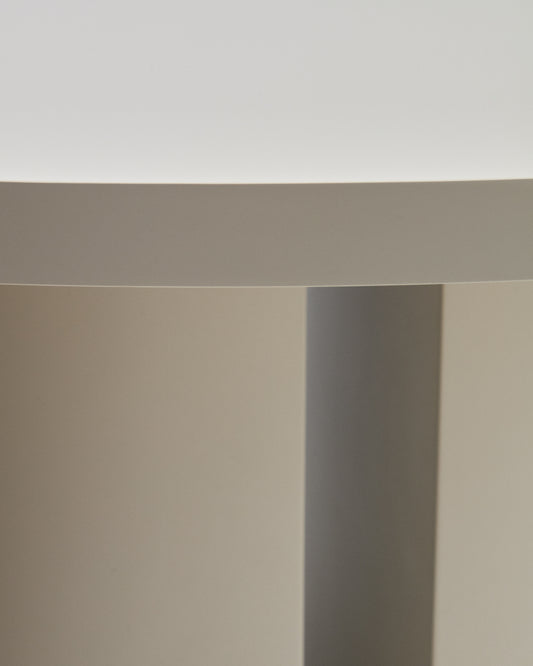 Nealy round table in lacquered MDF in an ecru finish, Ø 120 cm