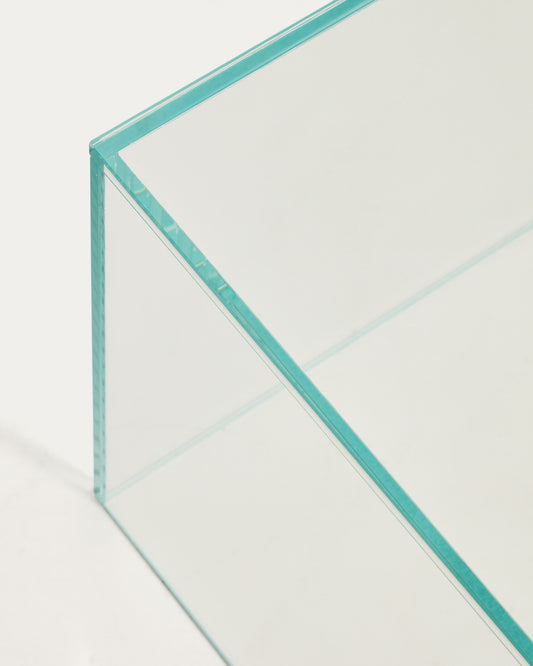 Orlia coffee table in clear tempered glass 110 x 50cm