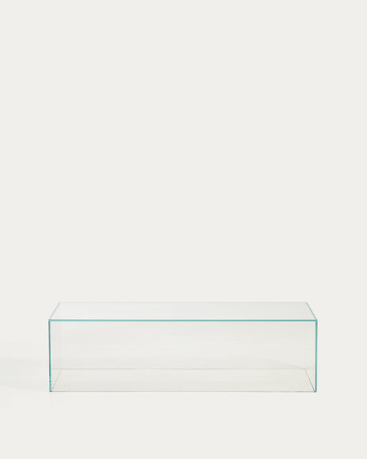 Orlia coffee table in clear tempered glass 110 x 50cm